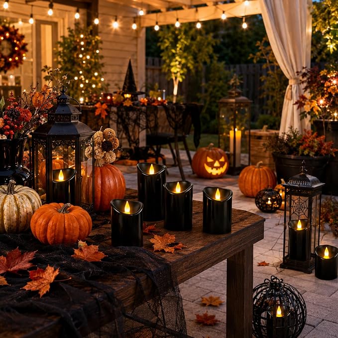 Flameless Candles 4" 5" 6" Set of 6 Outdoor Indoor Pillars Battery Operated - Image 5