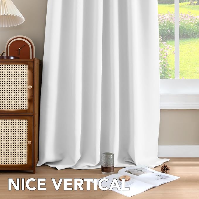 H.VERSAILTEX Back Tab White Curtains 90 Inch Long - Image 8