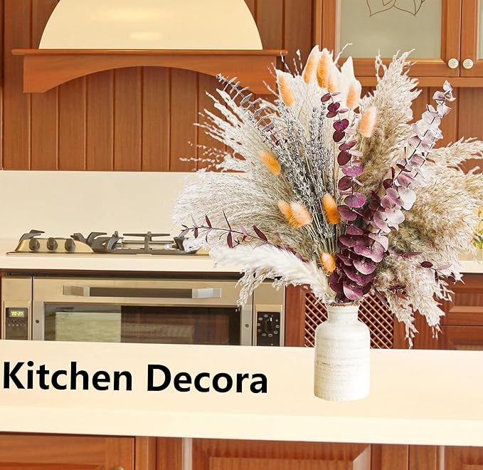 Fall Dried Flower Bouquet with Pampas Grass, Lavender & Red Eucalyptus –Boho - Image 6