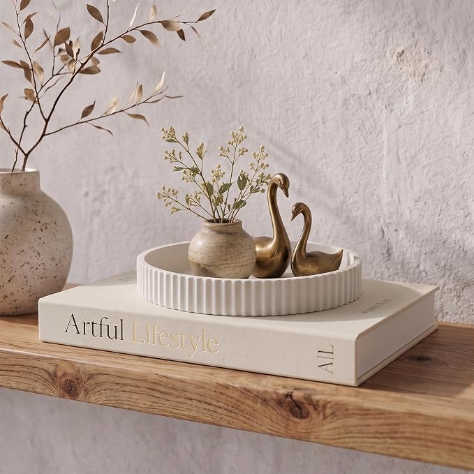 Decorative Concrete Tray & Book Decor Set by ZICOTO