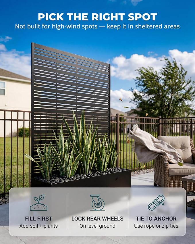 73" Tall Privacy Planters with Trellis, Freestanding - Image 4
