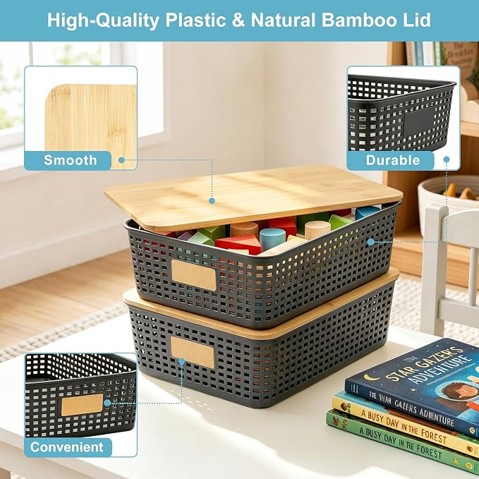 4 Pack Plastic Storage Bins - Image 2