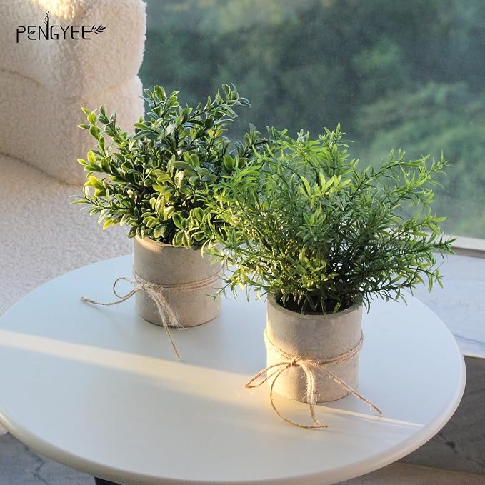 4 Pack Small Fake Plants in Pulp Pot - Image 2