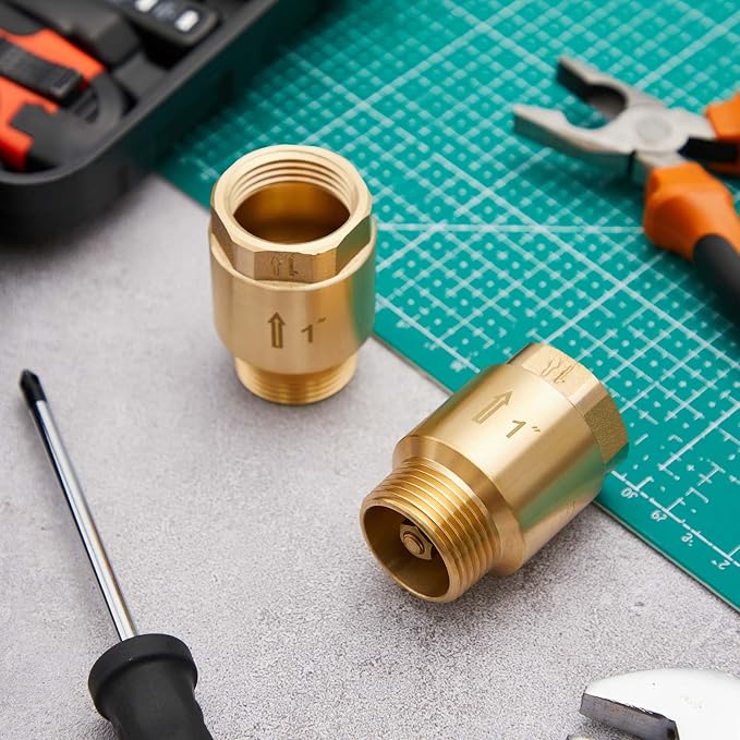 Zonon 2 Pcs 1 Inch Check Valve One Way Brass Non Return in Line Check Valve - Image 7