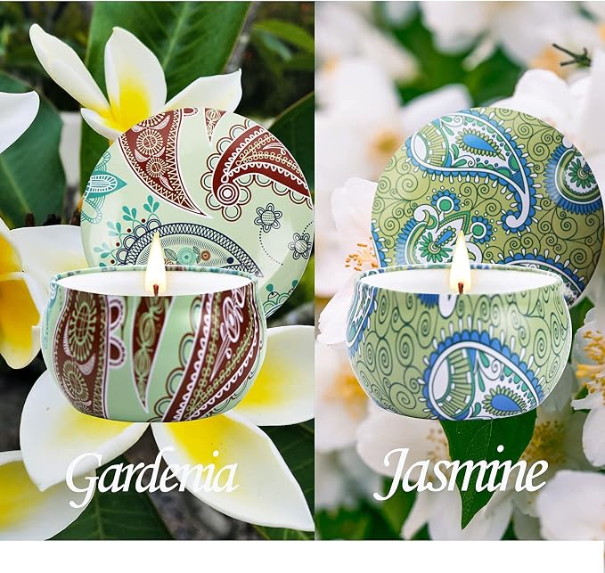Candles Gifts for Women, 2 Pack 2.5 oz Fresh Gardenia and Jasmine Scented - Image 4