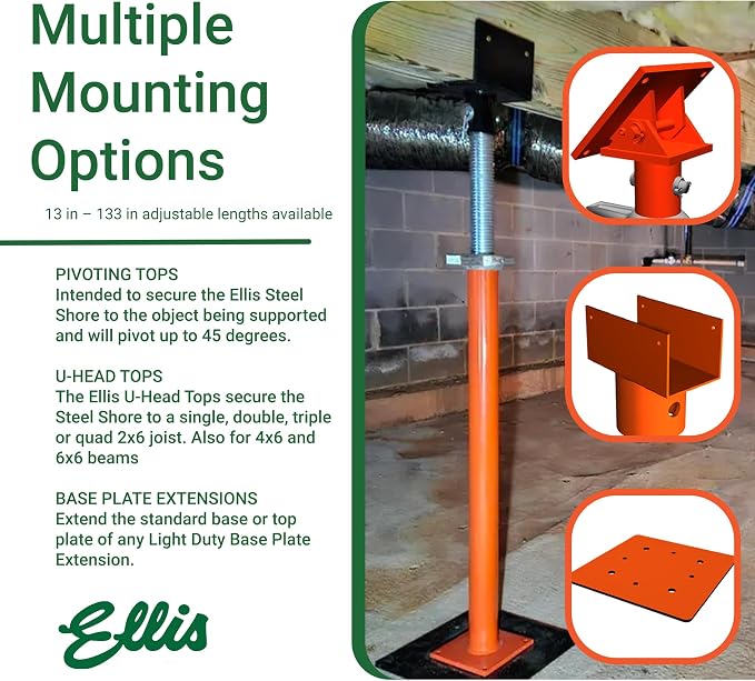 Ellis Manufacturing Light-Duty Steel, Construction Jack Post, Floor Leveling - Image 4