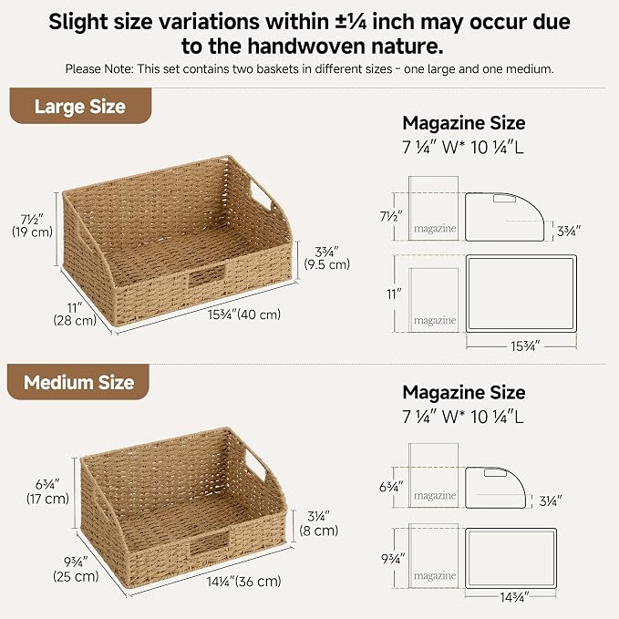 StorageWorks Pantry Baskets for Organizing, Wicker Basket for Storage, Pantry - Image 2