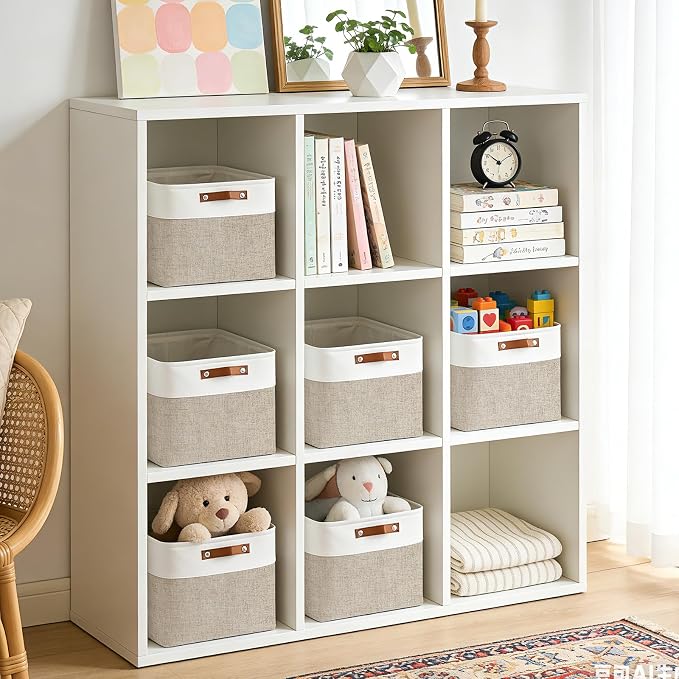Collapsible Fabric Storage Cubes 11x11 Cube Storage Bins, 4 Pack Closet Baskets - Image 3