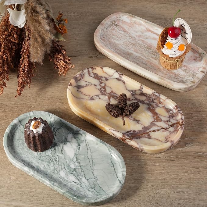 Natural Marble Tray for Bathroom Countertop, Vanity Tray for Decor, Marble - Image 8
