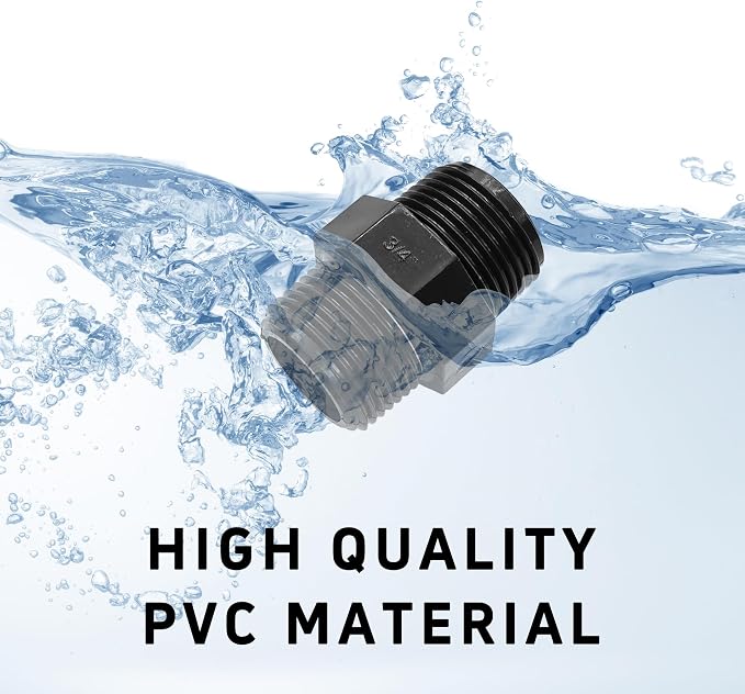 10PCS 3/4" PVC Hex Nipple Fitting, G3/4 X G3/4 Male Thread Coupling Adapter - Image 5