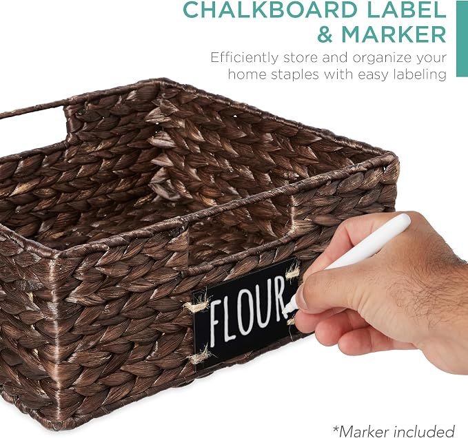 Best Choice Products Set of 4 13x12in Water Hyacinth Pantry Baskets, Woven - Image 2