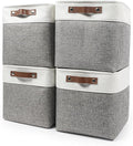 13x13 Cube Storage Bins, Collapsible Fabric Storage Box, 4 Pack Closet Baskets by Bagnizer