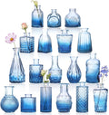 Fixwal Set of 18 Blue Bud Vases by Fixwal
