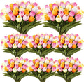 Janinka 120pcs Artificial Tulip Flowers Fake PU Tulips Faux Latex Bouquet by Janinka