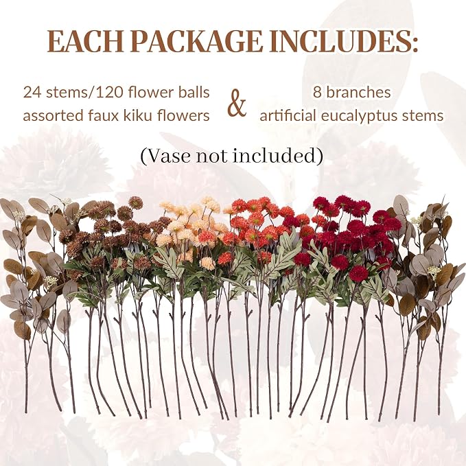 Alupssuc 32 PCS Silk Mums Artificial Fall Flowers - Image 5