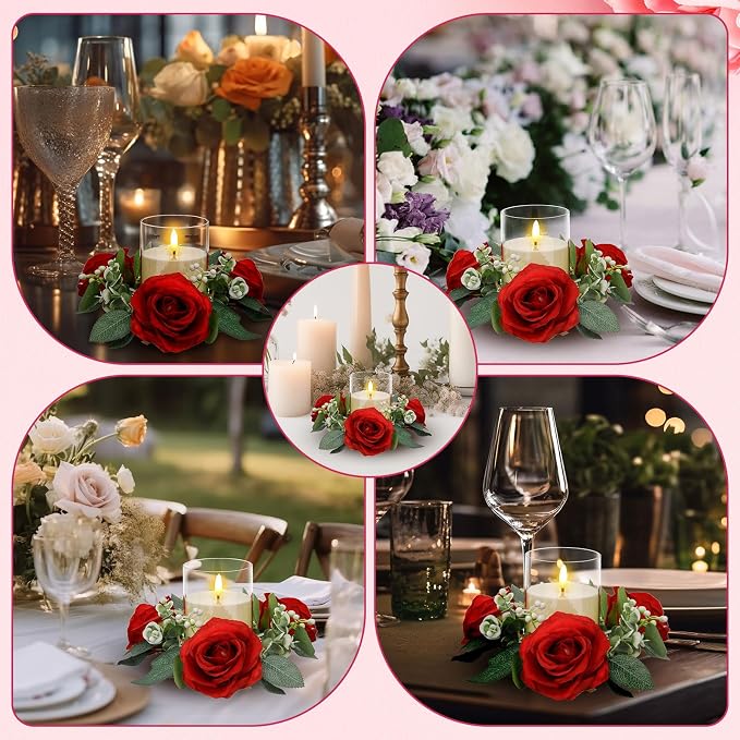 Yunlly 12 Pcs Rose Candle Rings - Image 6