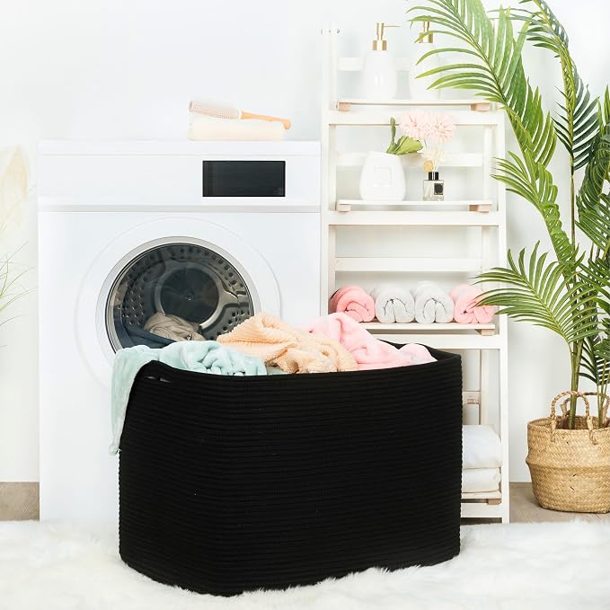 112L Extra Large Blanket Basket Holder Living Room, Pool Towels, Dog Toy - Image 3