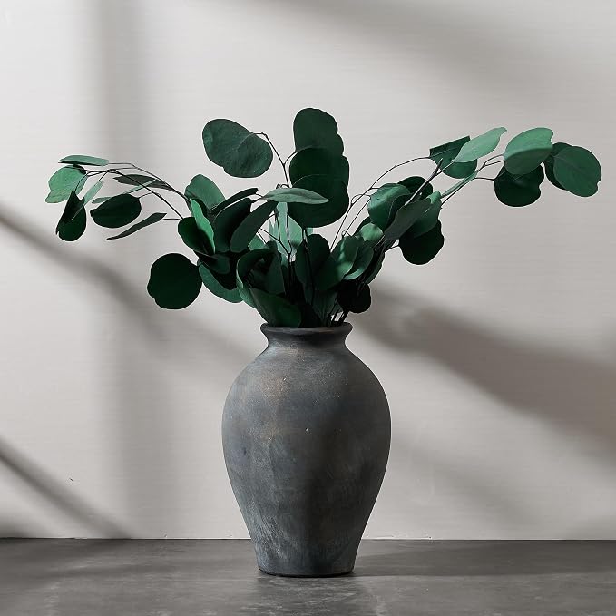 SIDUCAL Ceramic Vintage Flower Vase | 9 Inch Large Pottery Rustic Farmhouse - Image 9