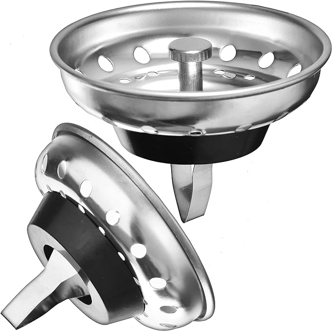 2 Pack Kitchen Sink Strainer and Stopper Combo Basket Replacement by HilltopProducts