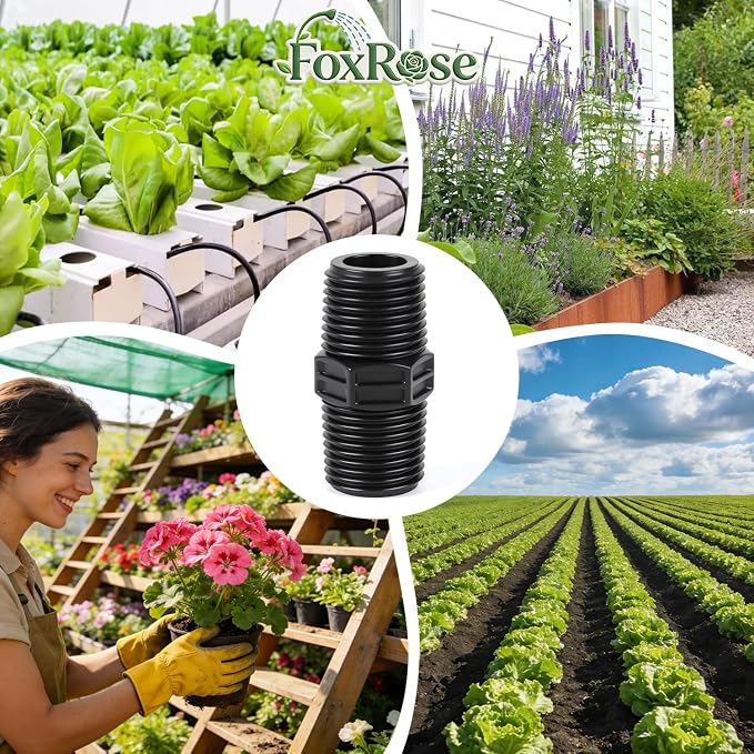 10 Pieces Double Male Pipe Thread Head Pipe Riser, Drip Irrigation 1/2 Inch x - Image 7