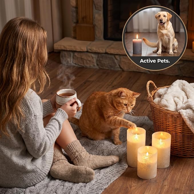 VENTA Frosted Glass LED Candles, Relaxing Hygge Ambiance - Image 3