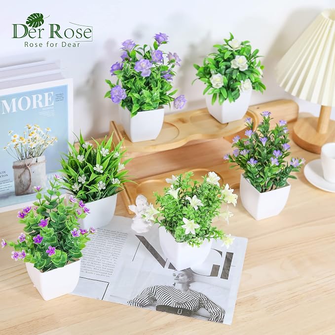 Der Rose 6 Pack Small Fake Plants - Image 6