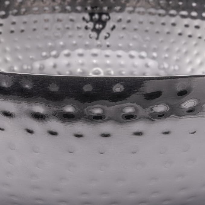 Round Hammered Metal Bowl, Oxidized Silver - Image 4