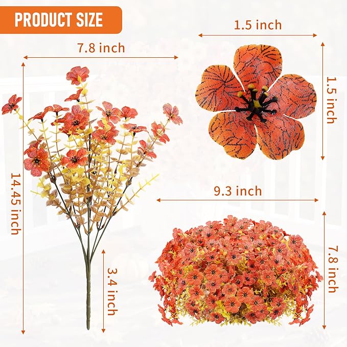 Artificial Flowers for Outdoor, Silk Flowers No Fade Fake Plastic Flowers Faux - Image 3