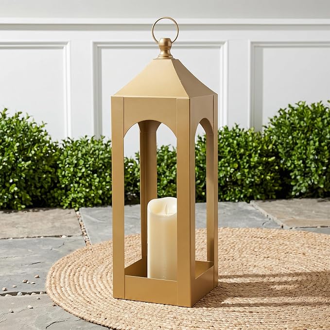 Modern Farmhouse Lantern Decor Metal Decorative Hanging Candle Lanterns | Ideal - Image 8