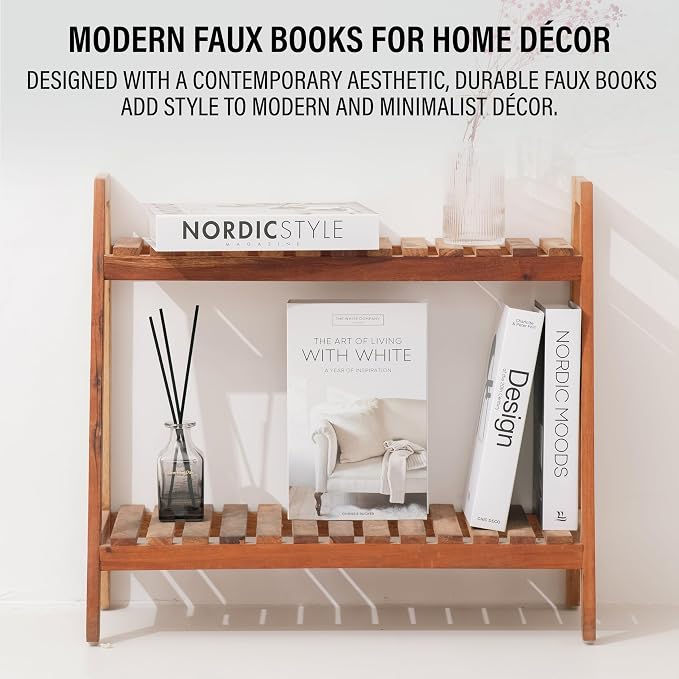 4 Pcs Decorative Books | Faux Black Coffee Table & Shelf Decor | Bold Modern - Image 8