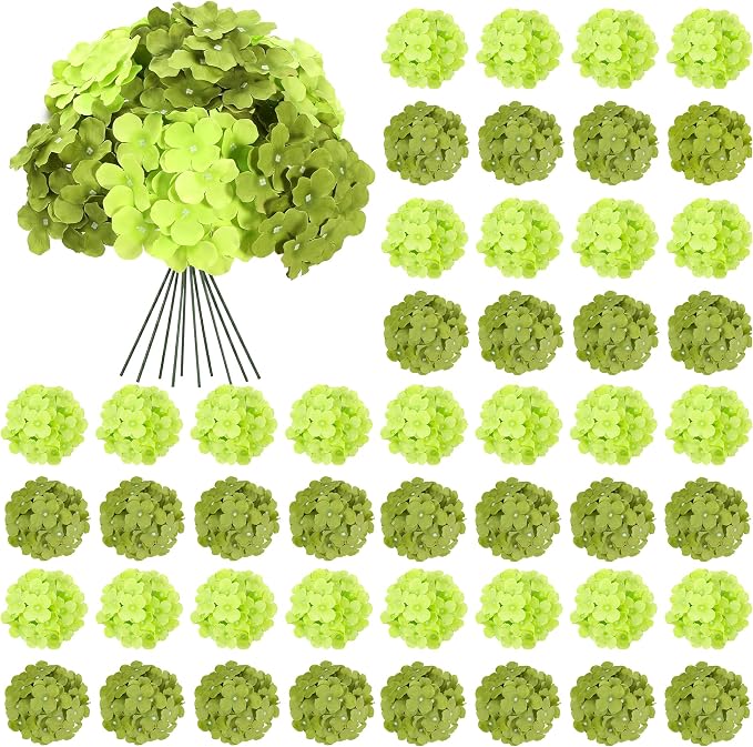 Auihiay 64Pcs Hydrangea Artificial Flowers Bulk, Faux Hydrangea Flowers | by Auihiay
