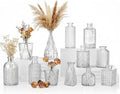 12 Pcs Clear Bud Vases Set, Small Vintage Glass Clear Bud Flower Vases Bulk by Unknown