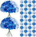 65Pcs Mixed Blue Hydrangea Artificial Flowers Bulk，Realistic Silk Fake Flowers by Cherica