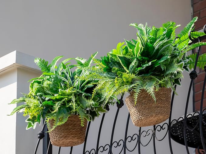 14PCS Artificial Plants Outdoor, Faux Fern Flower Greenery Stem - Image 4