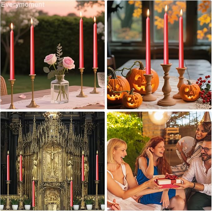 Everymoment Red Taper Candles - Image 7