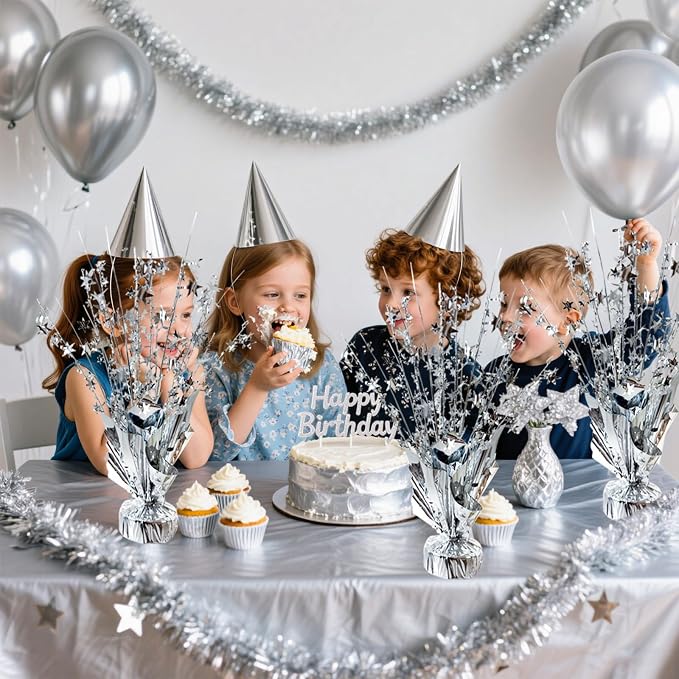 12 Pcs Metallic Foil Spray Centerpiece Party Star Table Decoration Brust - Image 2