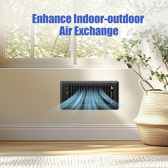 4x10 Floor Register, 1 Pack Black Vent Covers - Image 6