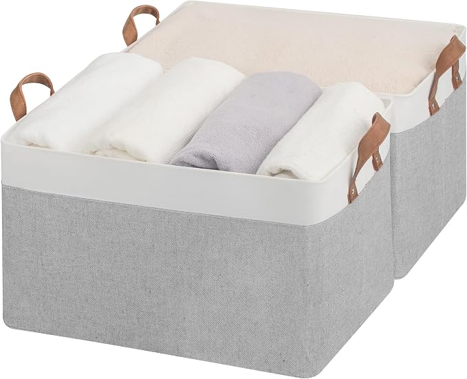 StorageWorks Fabric Storage Bins, Extra Large, Metal Frame, Collapsible by StorageWorks
