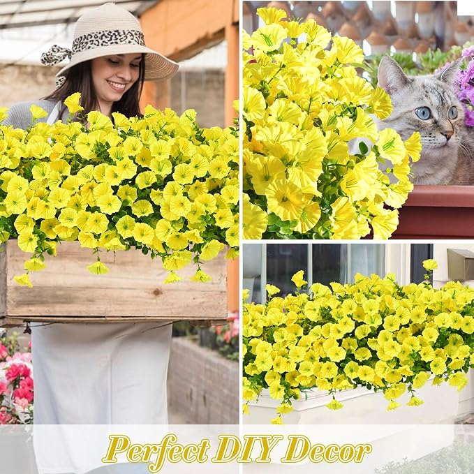 24 Bundles Artificial Flowers for Outdoors Faux Plants Outdoor, UV Resistant - Image 7