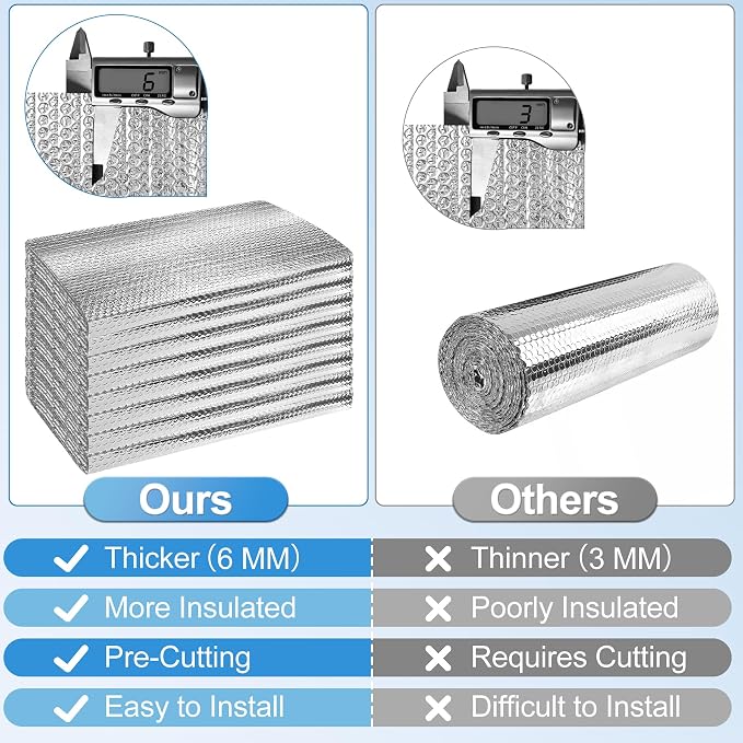Garage Door Insulation Kit 8P Double Bubble Window Heat Insulation Panels - Image 7