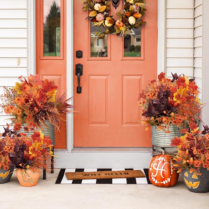 24 Pcs Artificial Fall Flowers Fake Mums - Image 3