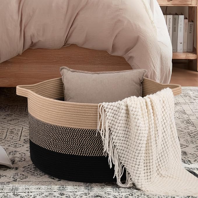 OIAHOMY 90L Extra Large Blanket Basket - Image 2