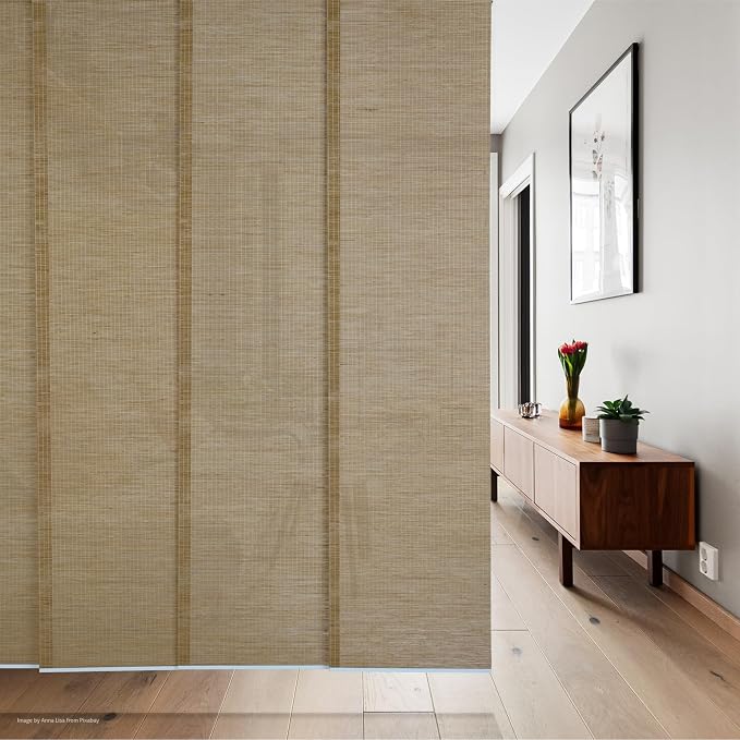 Replacement Fabric Panels for Sliding Glass Door, Fabric Only, Natural Woven - Image 3