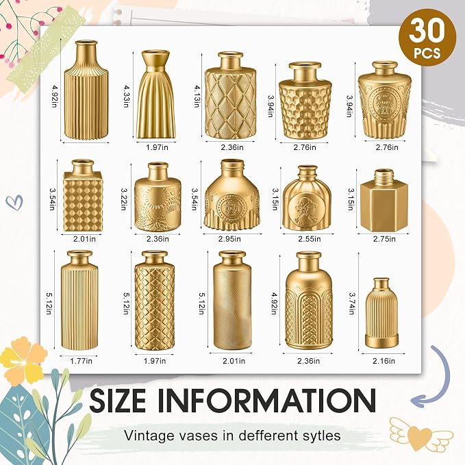 Yaomiao 30 Pcs Glass Bud Vases Centerpieces, Mini Colored Flower Vase - Image 2
