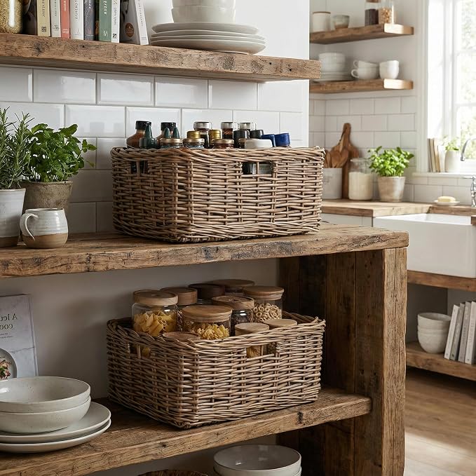 StorageWorks Pantry Baskets, Willow Storage Baskets - Image 6