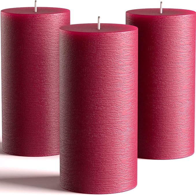 Set of 3 Pillar Candles 3" x 6" Unscented Handpoured Weddings, Home Decoration by MeltCandleCompany