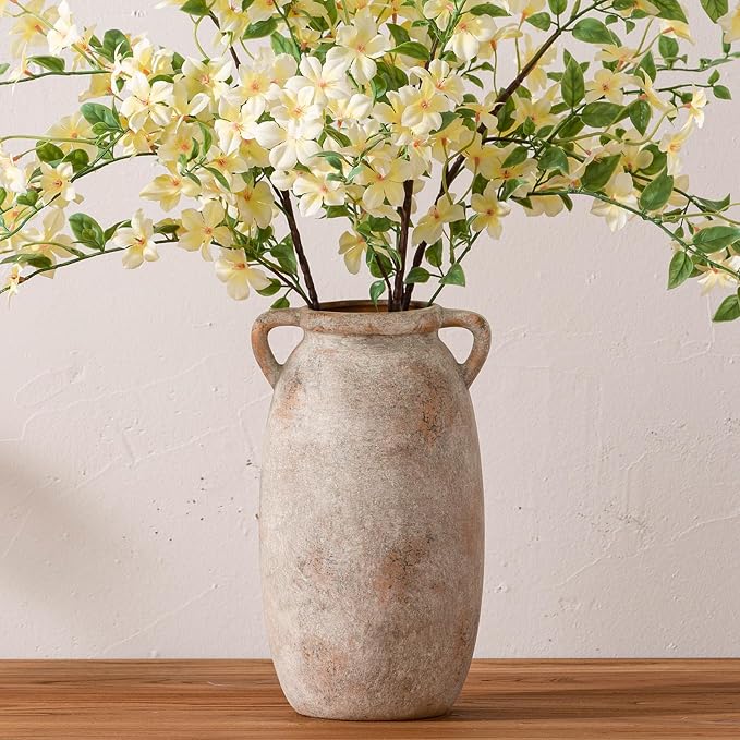 Dobbyby Ceramic Flower Vase 12 inch Farmhouse Rustic Vase Decorative Pottery by Dobbyby