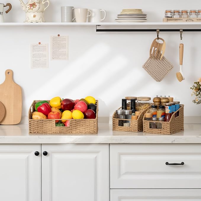 StorageWorks Paper Rope Shelf Baskets, Pantry Storage Baskets, Wicker Baskets - Image 8