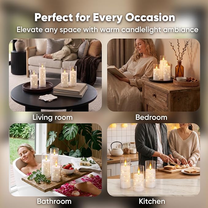 Raycare 18 Pcs Flameless Battery Operated Pillar Candles - Image 7