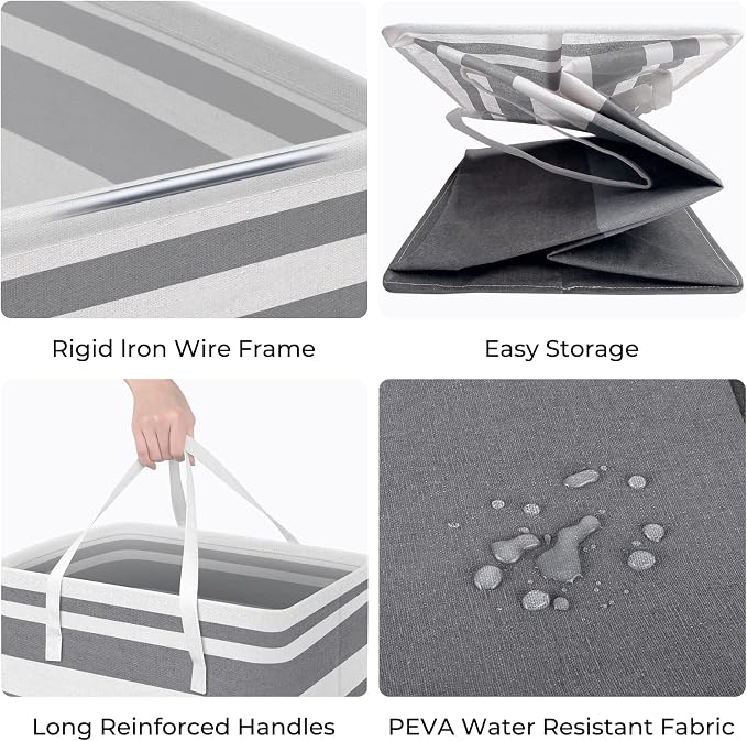 HomeHacks 2 Pack Laundry Baskets, Laundry Hampers Bags | Waterproof, - Image 2